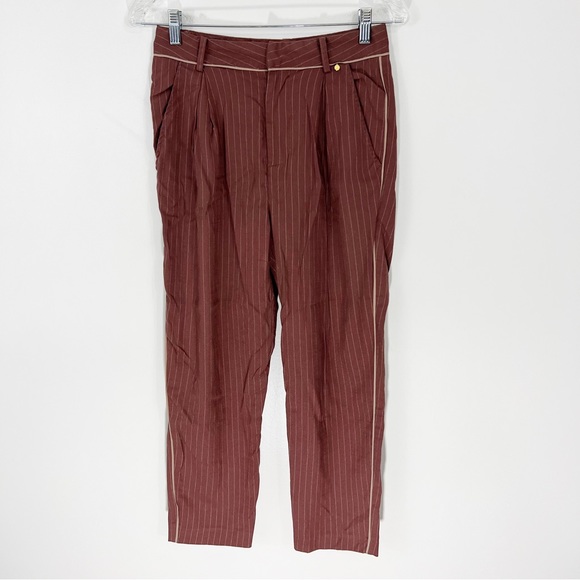 Anthropologie Harlyn Striped Cropped Trouser Pants Size XS - Picture 3 of 12